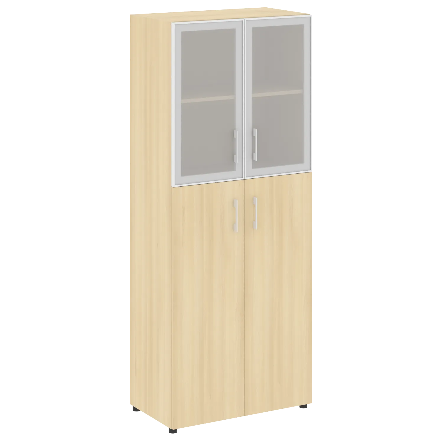 Шкаф высокий широкий (2 средних фасада ЛДСП + 2 низких фасада стекло в раме) Yalta LT.ST-1.7 R акация лорка